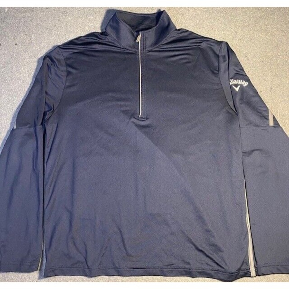 CALLAWAY Lightweight NAVY BLUE 1/4 Zip LONG SLEEVE Men's MEDUIM Golf V